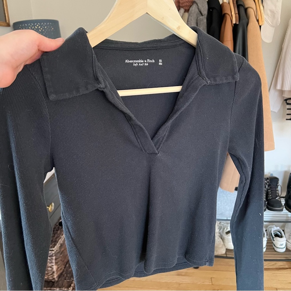 Abercrombie & Fitch Women's Black Long Sleeve Top